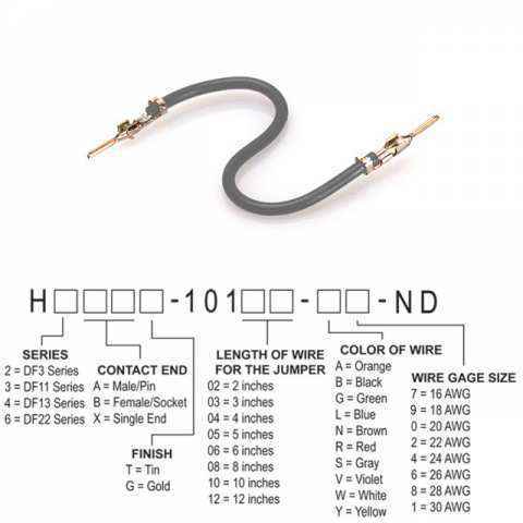 H2AAT-10105-S8 跳线，预压接引线