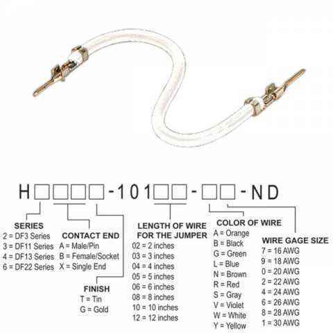 H2AAT-10103-W6 跳线，预压接引线