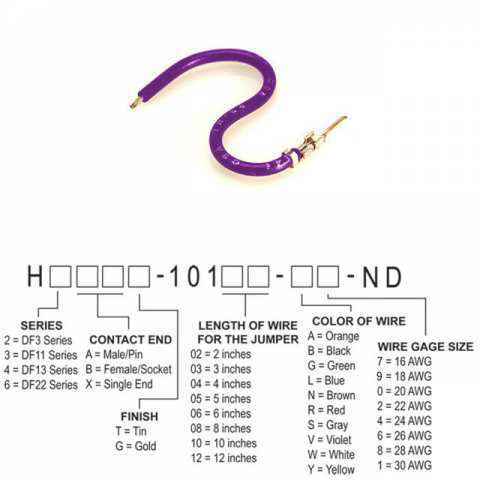 H2AXT-10105-V4 跳线，预压接引线