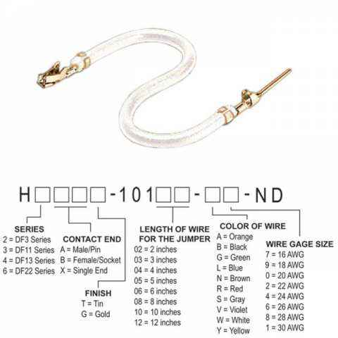 H3ABT-10110-W8 跳线，预压接引线