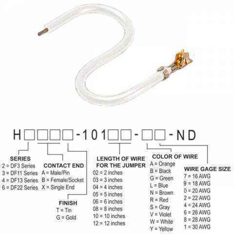 H3BXG-10105-W6 跳线，预压接引线