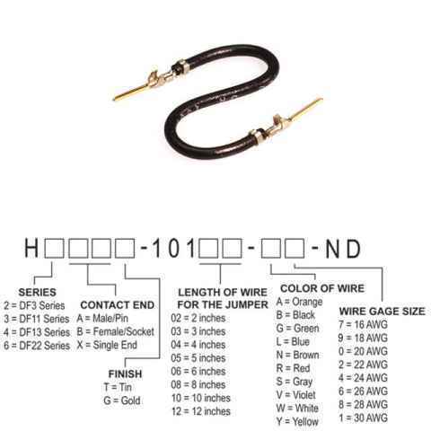 H3AAG-10110-B4 跳线，预压接引线