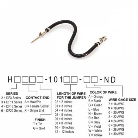 H3ABT-10102-B6 跳线，预压接引线