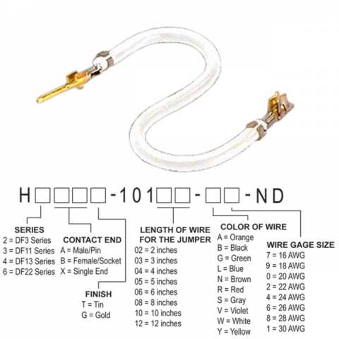 H2ABG-10112-W6 跳线，预压接引线