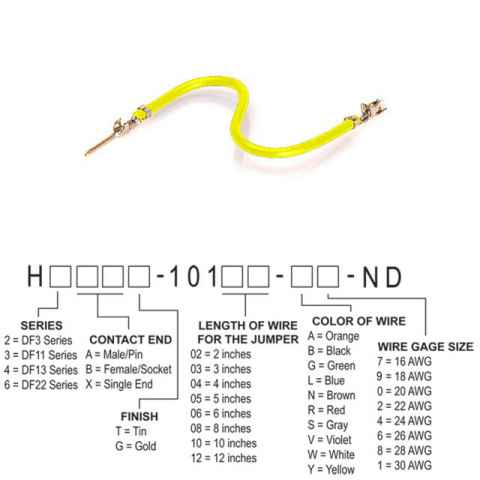 H3ABT-10102-Y8 跳线，预压接引线
