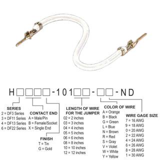 H2AAT-10102-W6 跳线，预压接引线