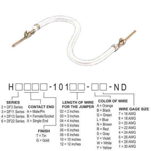 H3AAT-10102-W4 跳线，预压接引线