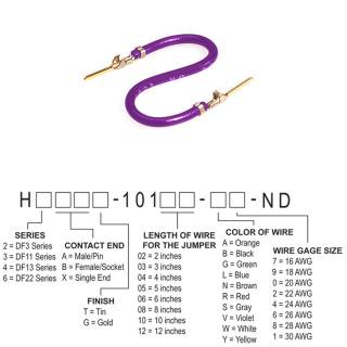 H3AAG-10106-V8 跳线，预压接引线