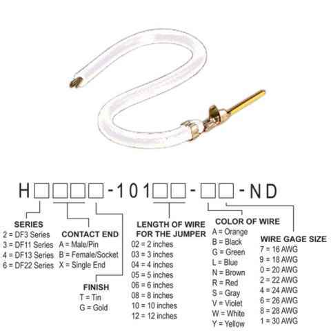 H3AXG-10103-W4 跳线，预压接引线