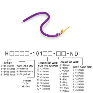 H2AXG-10102-V8 跳线，预压接引线