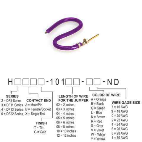 H3AXG-10103-V6 跳线，预压接引线