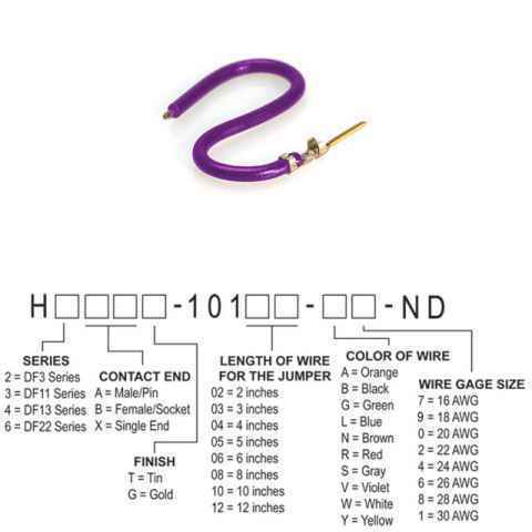H3AXG-10110-V4 跳线，预压接引线