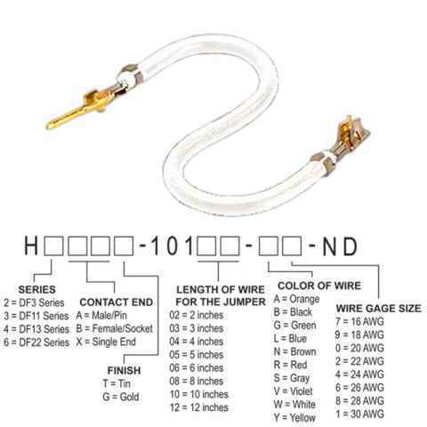H2ABG-10106-W6 跳线，预压接引线