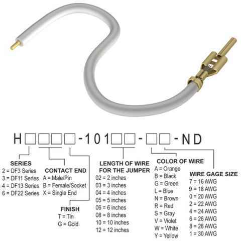 H2AXT-10103-W6 跳线，预压接引线