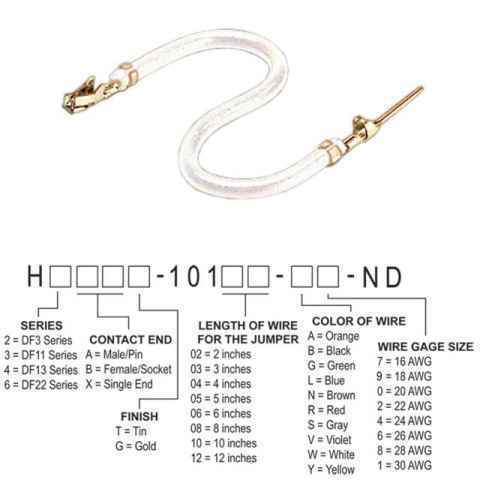 H3ABT-10108-W4 跳线，预压接引线