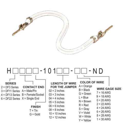 H2AAT-10108-W6 跳线，预压接引线