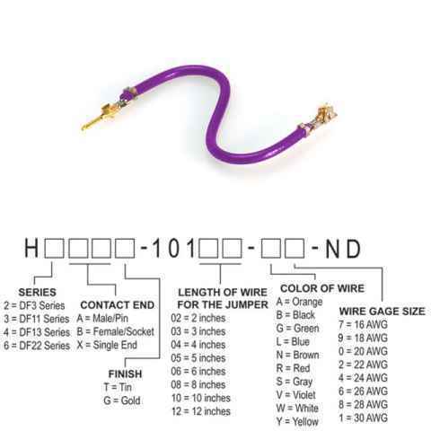 H2ABG-10102-V6 跳线，预压接引线