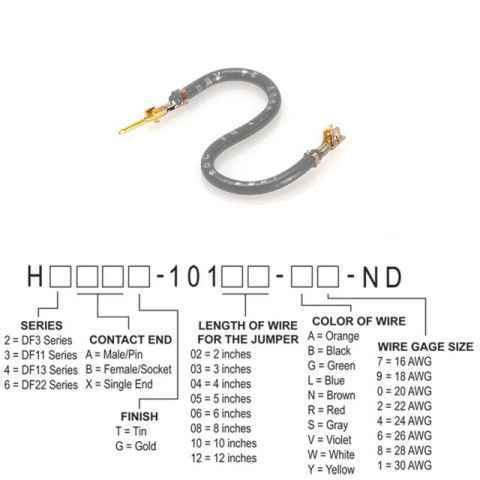 H2ABG-10108-S4 跳线，预压接引线