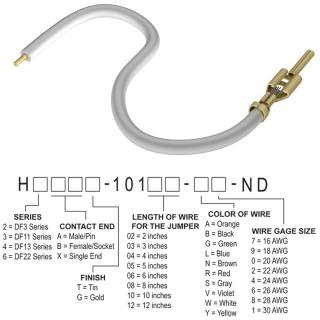 H2AXT-10110-W6 跳线，预压接引线