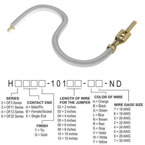 H2AXG-10106-W4 跳线，预压接引线