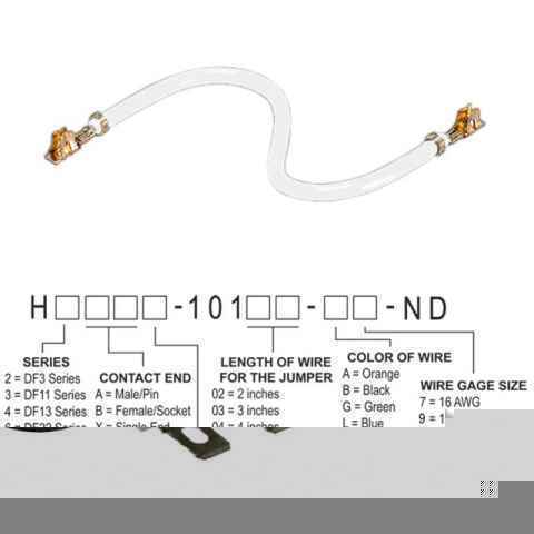 H2BBT-10103-W8 跳线，预压接引线
