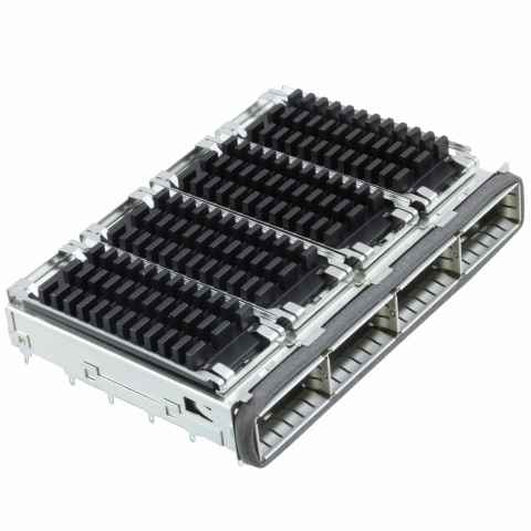 2170287-8 机架、成组 (1 x 4)、带散热器射频同轴连接器