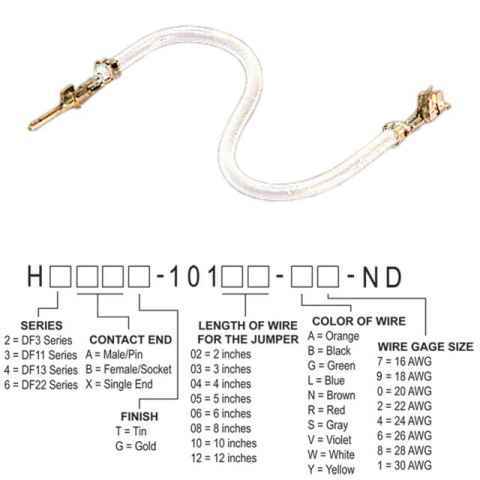 H2ABT-10104-W8 跳线，预压接引线