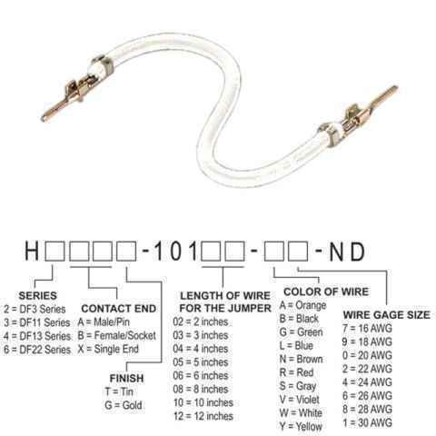 H2AAT-10102-W4 跳线，预压接引线