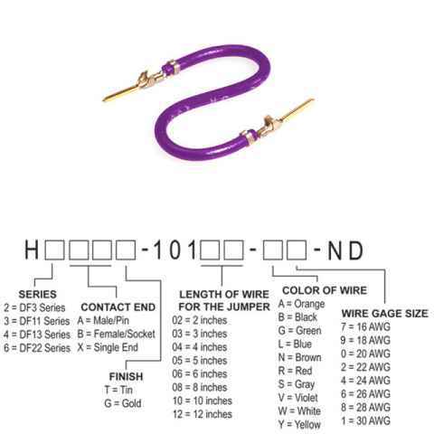 H3AAG-10103-V6 跳线，预压接引线