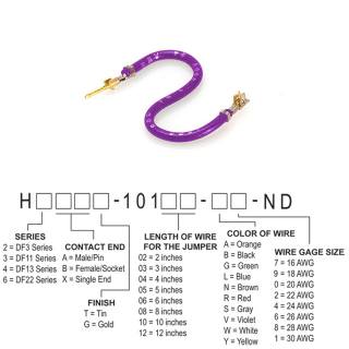 H2ABG-10105-V4 跳线，预压接引线