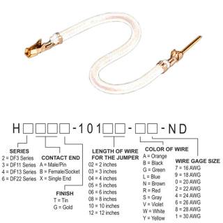 H3ABG-10104-W6 跳线，预压接引线