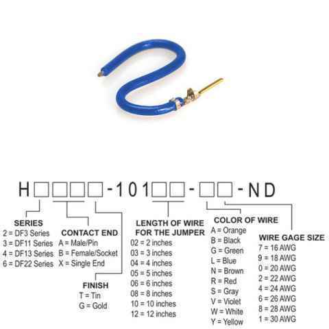 H3AXG-10102-L8 跳线，预压接引线