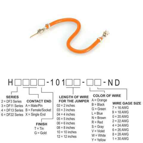 H2ABT-10105-A6 跳线，预压接引线