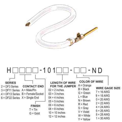 H3AXG-10102-W4 跳线，预压接引线
