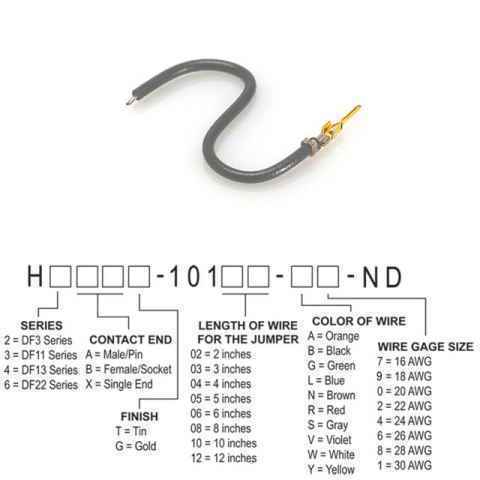 H2AXG-10104-S6 跳线，预压接引线