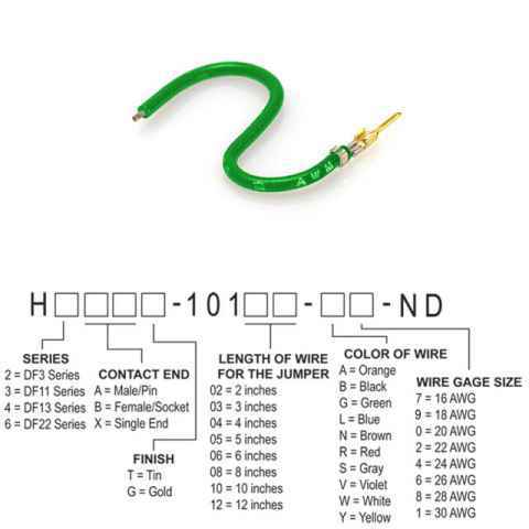 H2AXG-10106-G4 跳线，预压接引线
