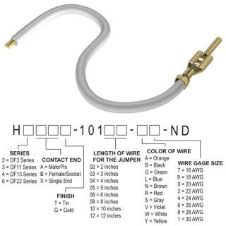 H3AXT-10106-W6 跳线，预压接引线