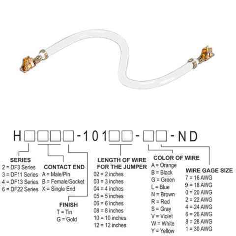 H3BBG-10103-W4 跳线，预压接引线