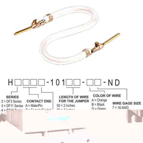 H3AAG-10105-W6 跳线，预压接引线