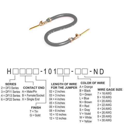 H3AAG-10103-S8 跳线，预压接引线