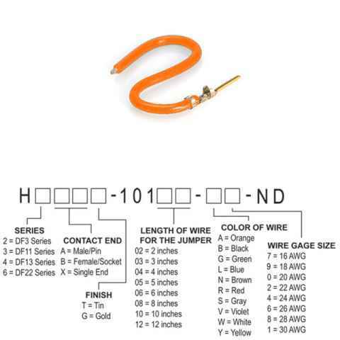 H3AXG-10102-A6 跳线，预压接引线