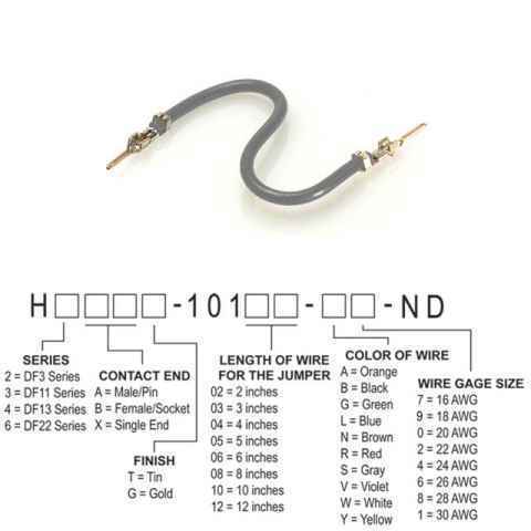 H2AAT-10106-S6 跳线，预压接引线