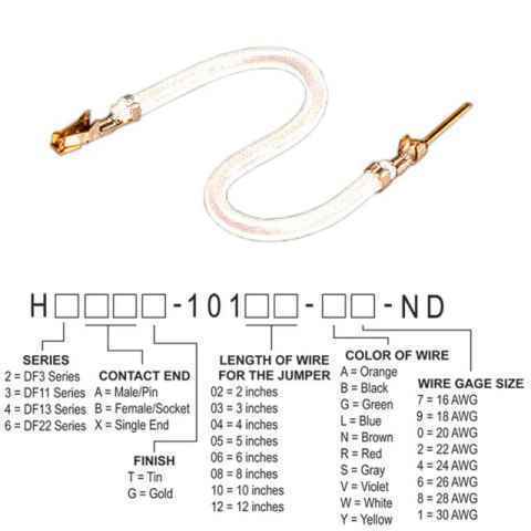 H3ABG-10102-W8 跳线，预压接引线
