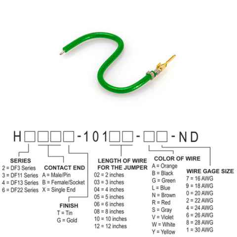 H2AXG-10106-G6 跳线，预压接引线