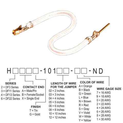 H3ABG-10102-W4 跳线，预压接引线