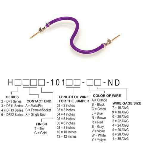 H3AAT-10108-V6 跳线，预压接引线