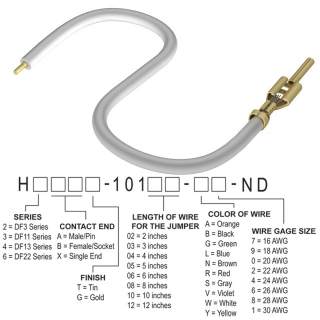 H2AXT-10104-W8 跳线，预压接引线