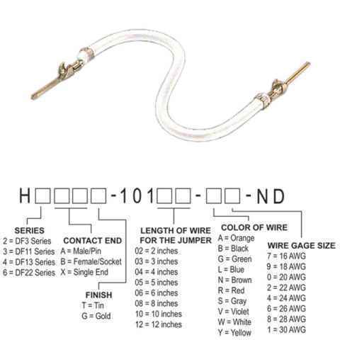 H3AAT-10104-W6 跳线，预压接引线
