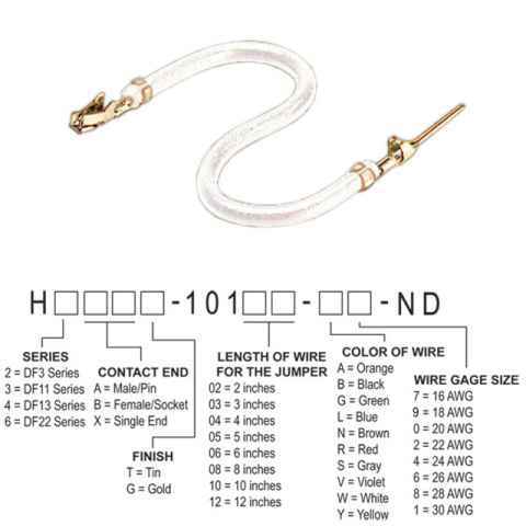 H3ABT-10102-W4 跳线，预压接引线