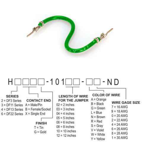 H2AAT-10103-G4 跳线，预压接引线